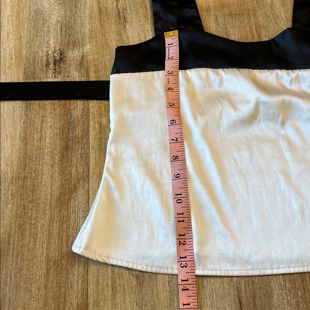 SHEIN Black and White Satin Camisole Top Juniors M - Picture 9 of 11